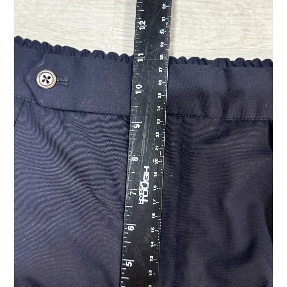 Polo Ralph Lauren Pleated Stretch Twill Trousers Mens 32x33 Navy Blue Drawstring